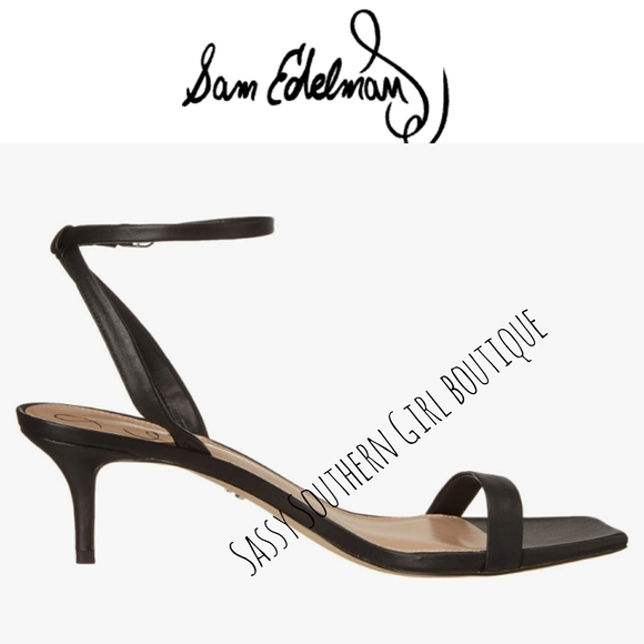 🆕⭐Sam Edelman black leather kitten heel sandals - Picture 3 of 11
